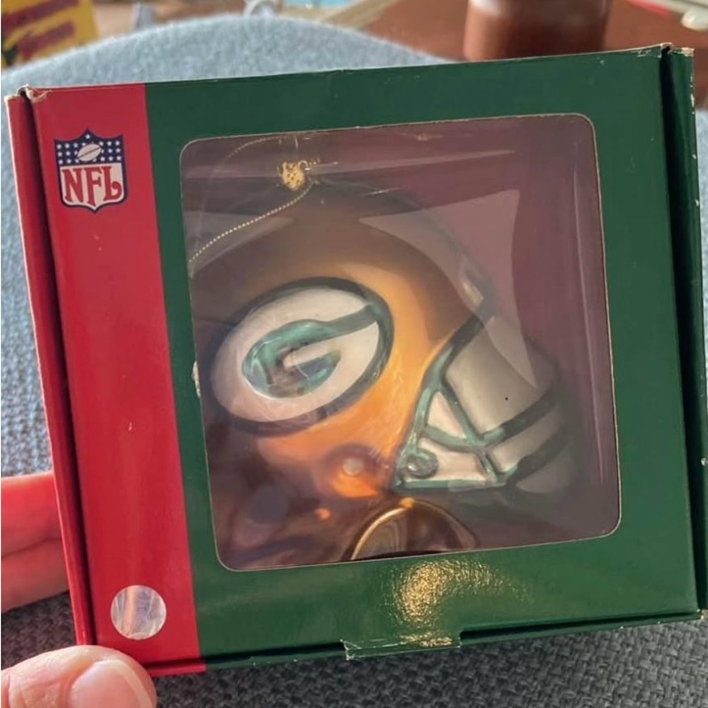 Green Bay Packers Gold Helmet Ornament